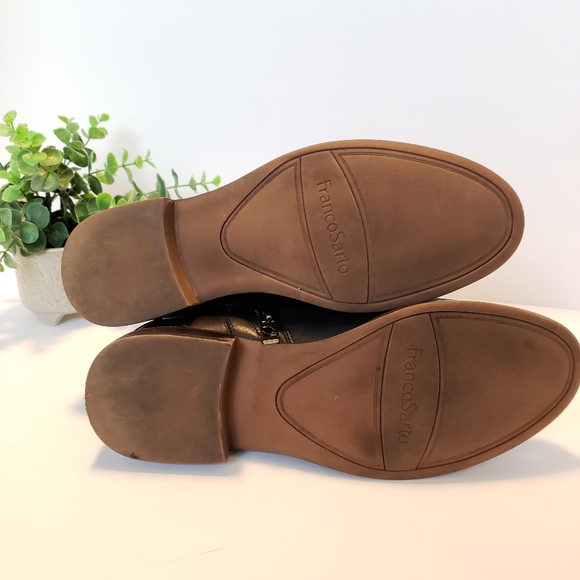 Franco Sarto Black Leather Booties, 9.5 - Picture 5 of 7